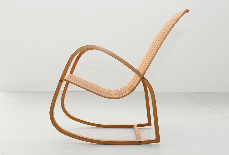 Holzschaukelstuhl von Christian Drossbach